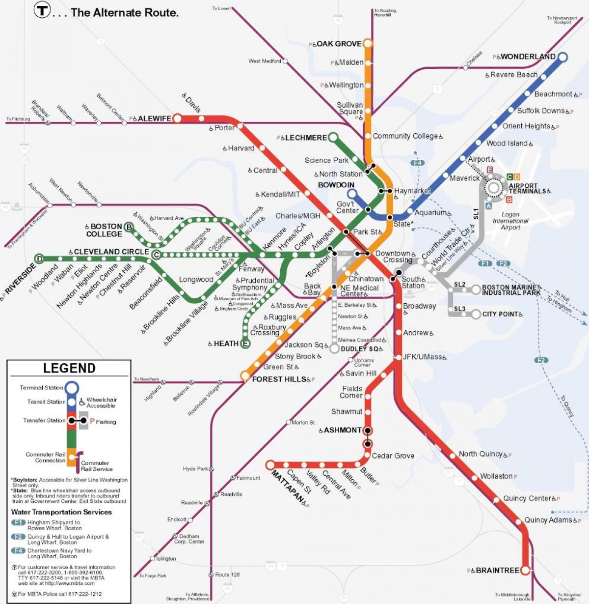 oransje linje Boston kart
