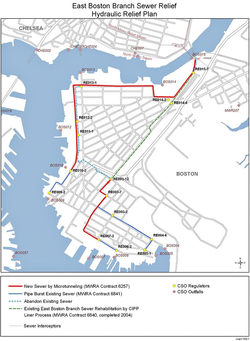 kart av easT Boston
