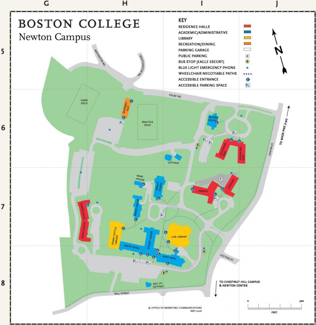 kart av Boston college