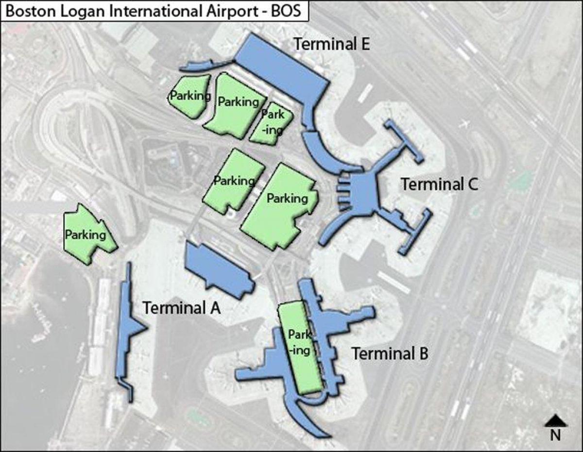 kart av Boston Logan airport