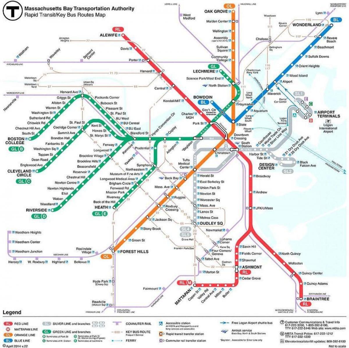 kart over MBTA