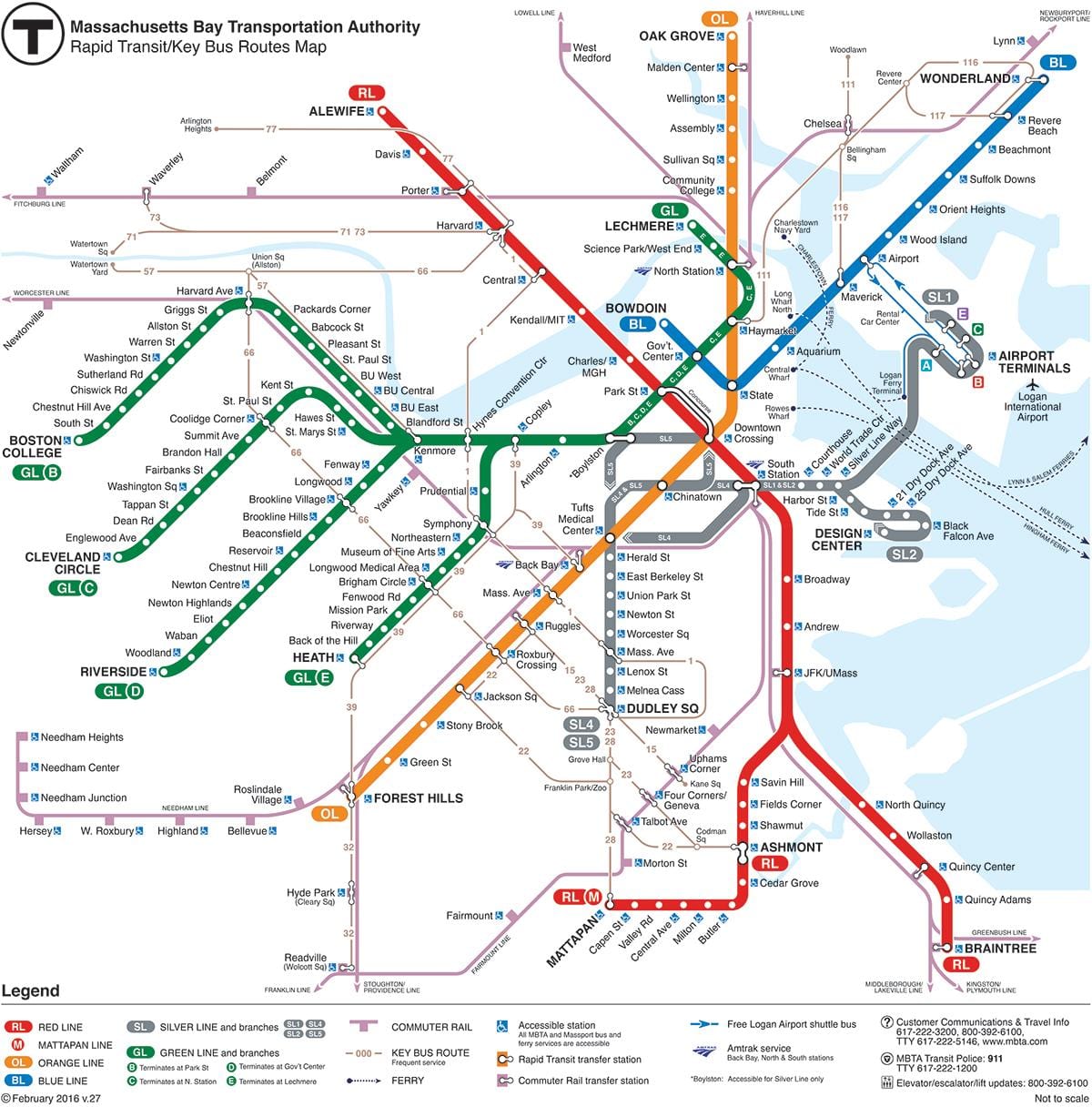 Boston metro området kart