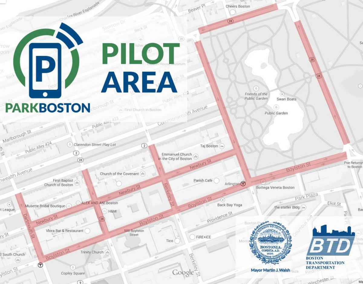 Boston parkering meter kart