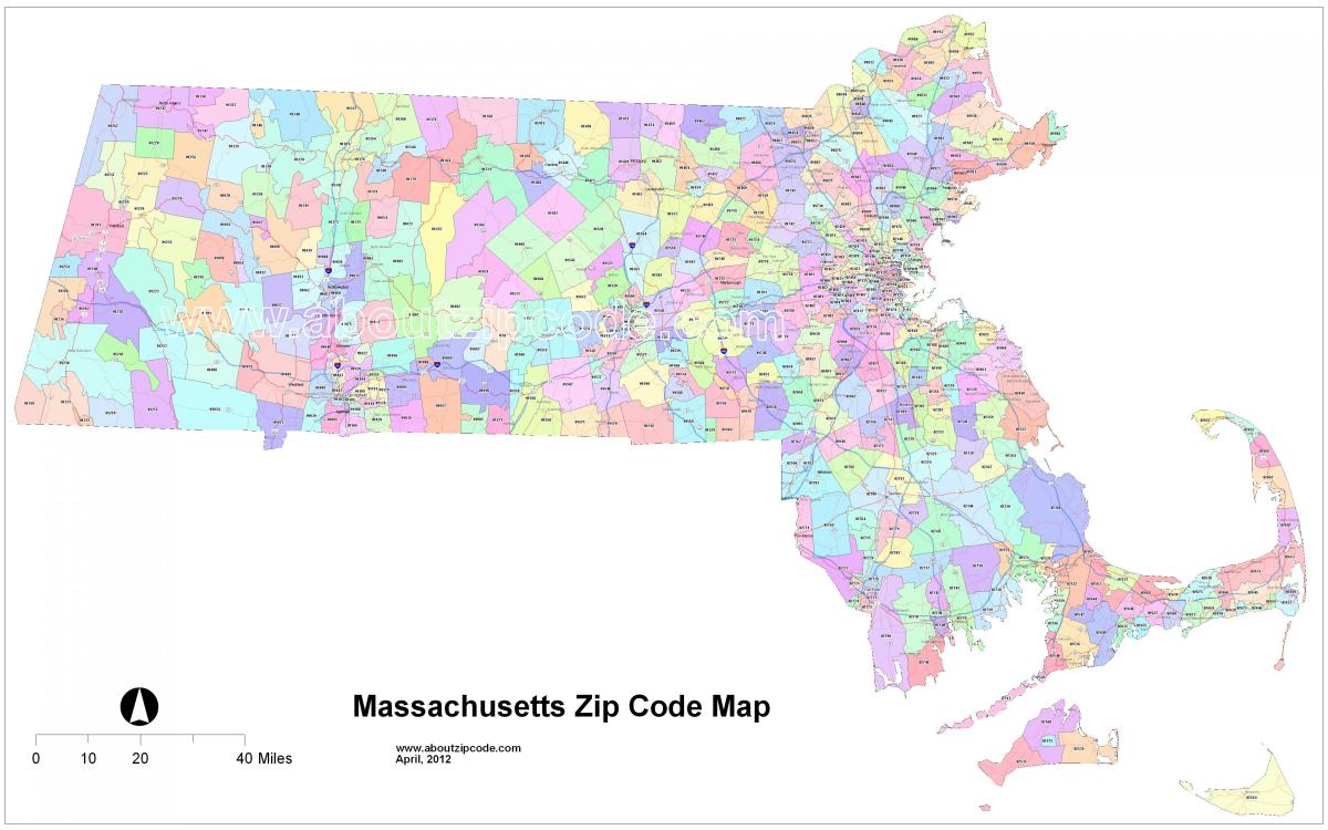 postnummer map of Boston