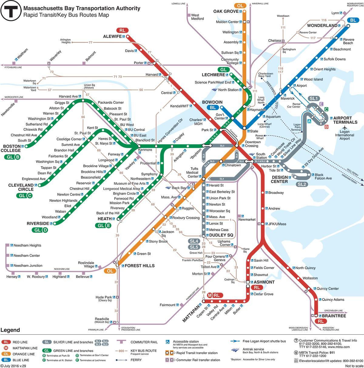 grønn linje kart Boston
