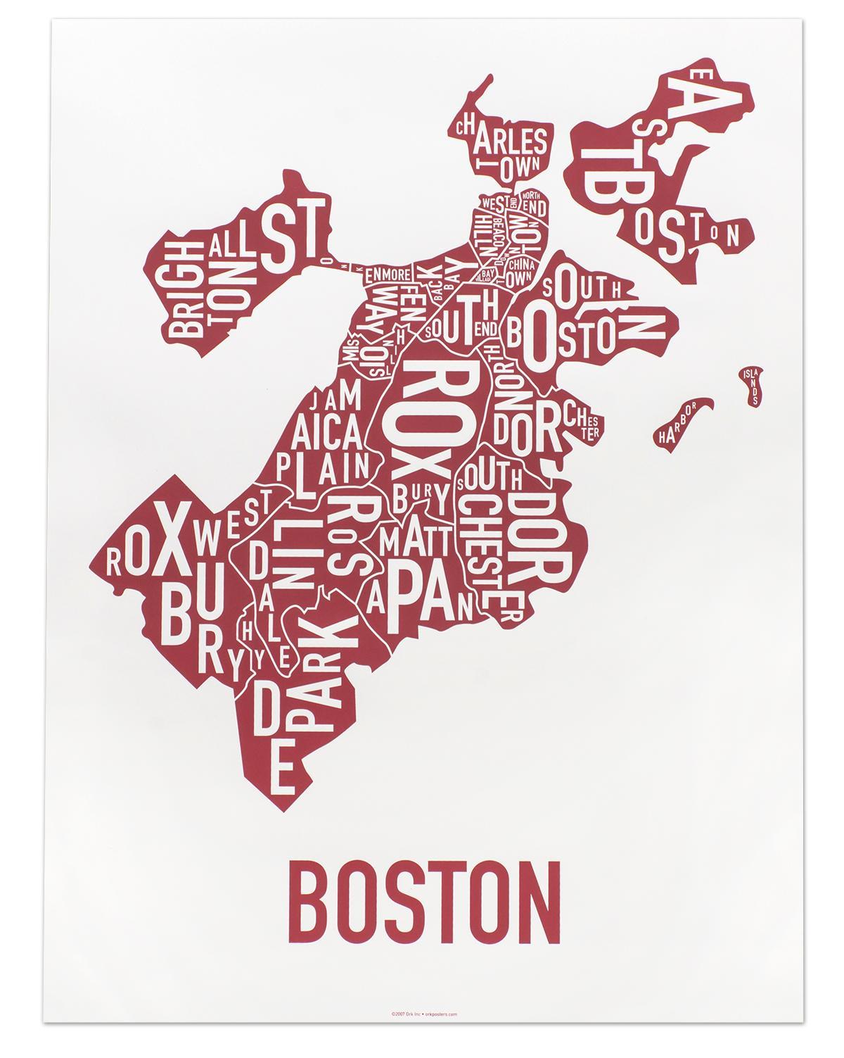 byen Boston kart
