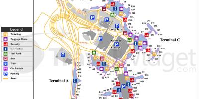 Kart av Boston lufthavn