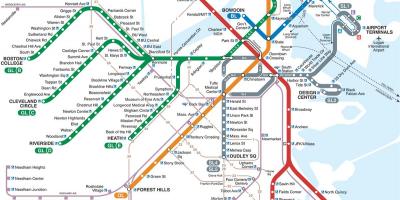Kart av Boston metro
