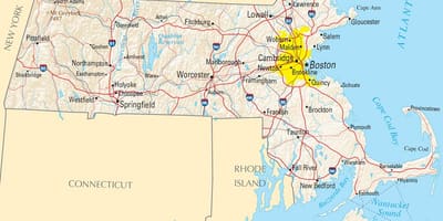 Boston på et kart