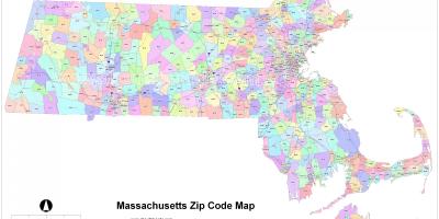 Postnummer map of Boston