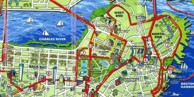 Turist kart over Boston