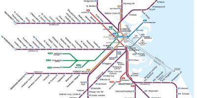 Pendler jernbane kart Boston