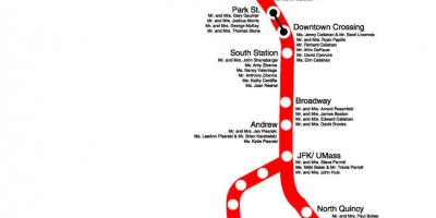 Rød linje Boston kart